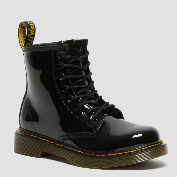 Dr. Martens Patent Lamper Kids Boots - Picture 1 of 12